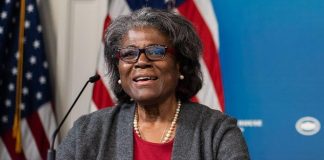 Ameriška veleposlanica pri Združenih narodih kritizira kitajsko diplomacijo cepiv Foto: Veleposlanica Linda Thomas-Greenfield, twitter.com/USAmbUN