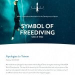 Potapljači umaknili zastave v znak podpore Tajvanu – AIDA se opravičuje Foto: aidainternational.org