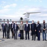 Uradni obisk delegacije iz ZDA na visoki ravni Foto: Tajvanski zunanji minister Jaushieh Joseph Wu (četrti z desne) sprejema visoko ameriško delegacijo na letališču Taipei Songshan (MOFA).