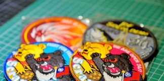 Letalski našitek s Formoškim medvedom, ki udari medvedka Puja, je postal velika uspešnica Foto: CNA.