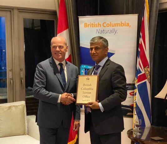 Britanska Kolumbija na Tajvanu odprla trgovinski urad Foto: CNA.