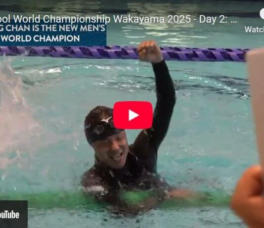 Tajvanski prosti potapljač na svetovnem prvenstvu na Japonskem izboljšal dva celinska rekorda Foto: Uradna youtube stran AIDA