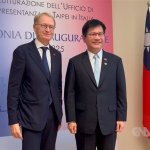 Tajvanski minister za zunanje zadeve na redkem obisku v Italiji odprl prenovljen urad v Rimu Foto: CNA.
