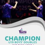 17-letniki osvojili zlato za Tajvan na prvenstvu v namiznem tenisu U19 Foto: Prvaki v dvojicah fantov do 19 let.