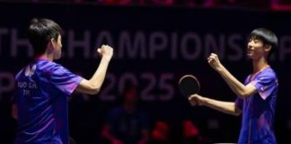 17-letniki osvojili zlato za Tajvan na prvenstvu v namiznem tenisu U19 Foto: Prvaki v dvojicah fantov do 19 let.