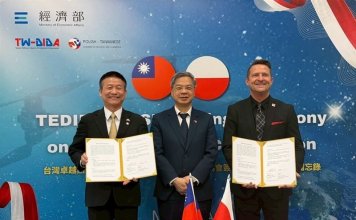 Tajvan in Poljska podpisali memorandum o sodelovanju v industriji dronov za vzpostavitev dobavne verige, ki ni odvisna od Kitajske Foto: CNA.