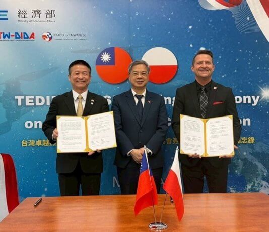 Tajvan in Poljska podpisali memorandum o sodelovanju v industriji dronov za vzpostavitev dobavne verige, ki ni odvisna od Kitajske Foto: CNA.