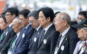 Predsednik Lai se je udeležil spominske slovesnosti ob 28. februarju Foto: Predsednik Lal Ching-te ob spominski slovesnosti v Kaohsiungu.
