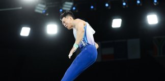 Tajvanski telovadec Tang Chia-hung osvojil zlato na svetovnem prvenstvu v Bakuju Foto: CNA.