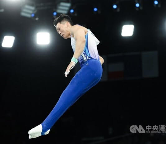Tajvanski telovadec Tang Chia-hung osvojil zlato na svetovnem prvenstvu v Bakuju Foto: CNA.