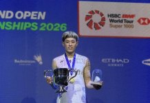 Lin Chun-yi osvojil prvo zlato za Tajvan v moškem posamičnem turnirju All England Open Foto: CNA.