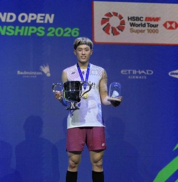 Lin Chun-yi osvojil prvo zlato za Tajvan v moškem posamičnem turnirju All England Open Foto: CNA.